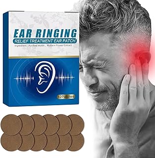 Tinnitus Relief Patches, Natural Herbal Tinnitus Relief Treatment Ear Patch, for Ear Ringing, Ear Pain, Relief Hearing Loss and Protect Ear Health, 12Pcs (1 Box)