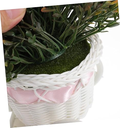 Miniatura 9 de Adornos de plantas artificiales artificiales para plantas pequeñas, adornos de plantas falsas en forma de bicicleta, flores en maceta, decoraciones