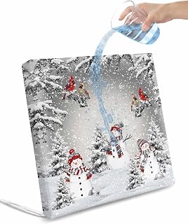 Outdoor Waterproof Cushion Covers Christmas Tree Snowmen Replacement Stretch Seat Slipcover for Patio,Grey Snowscape Bird Chair Couch Sofa Covers Furniture Protector Set of 2,20x18IN
