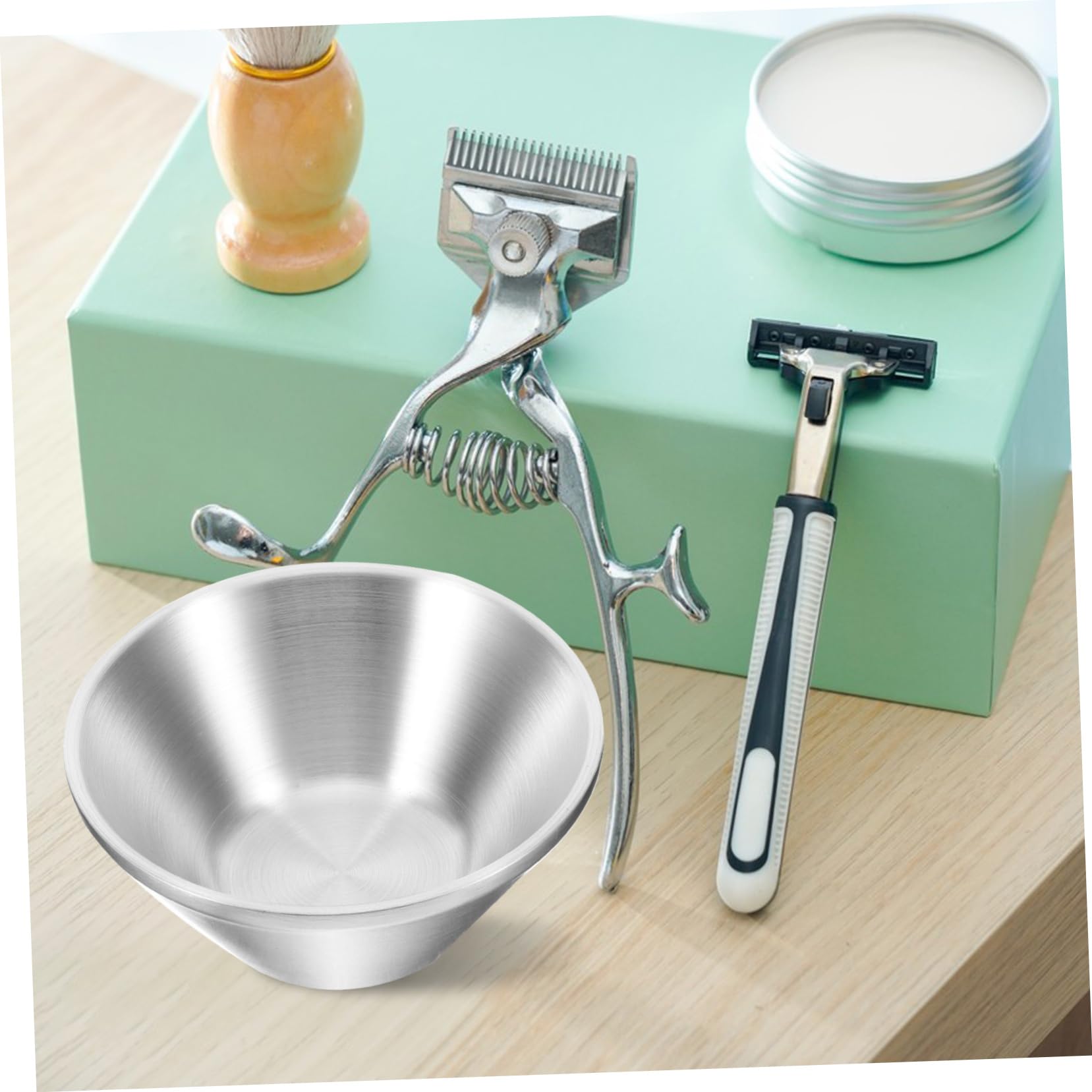 BESTYASH Stainless Steel Shaving Bowl Brush Beard Care Shave Bowl for Men Reusable Shaving Cup