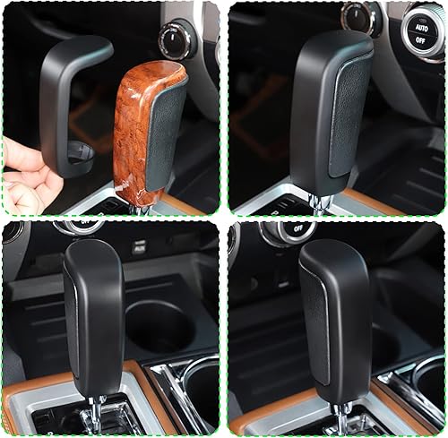 Miniatura 6 de LLKUANG Cubierta de la cabeza de la palanca de cambios de la consola central para Toyota Tundra 2014-2021 Accesorios de coche (negro mate)