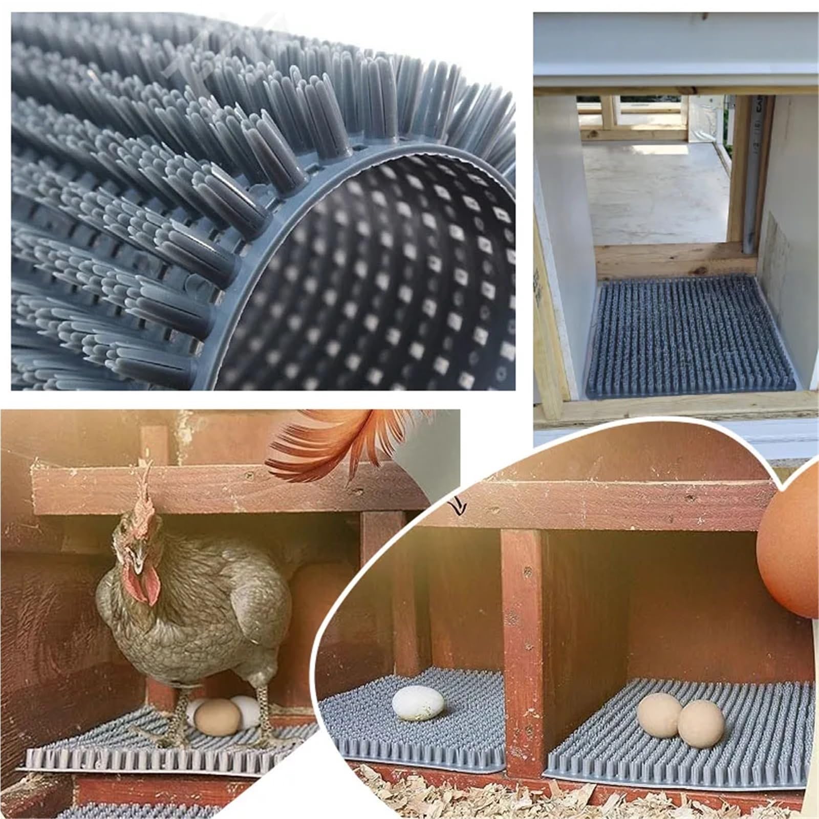 Estera para Nido De Pollo Almohadillas for nidos de gallinas (Paquete 6) | Forros plástico Lavables | Lecho, Cajas Postura(6 Pack)