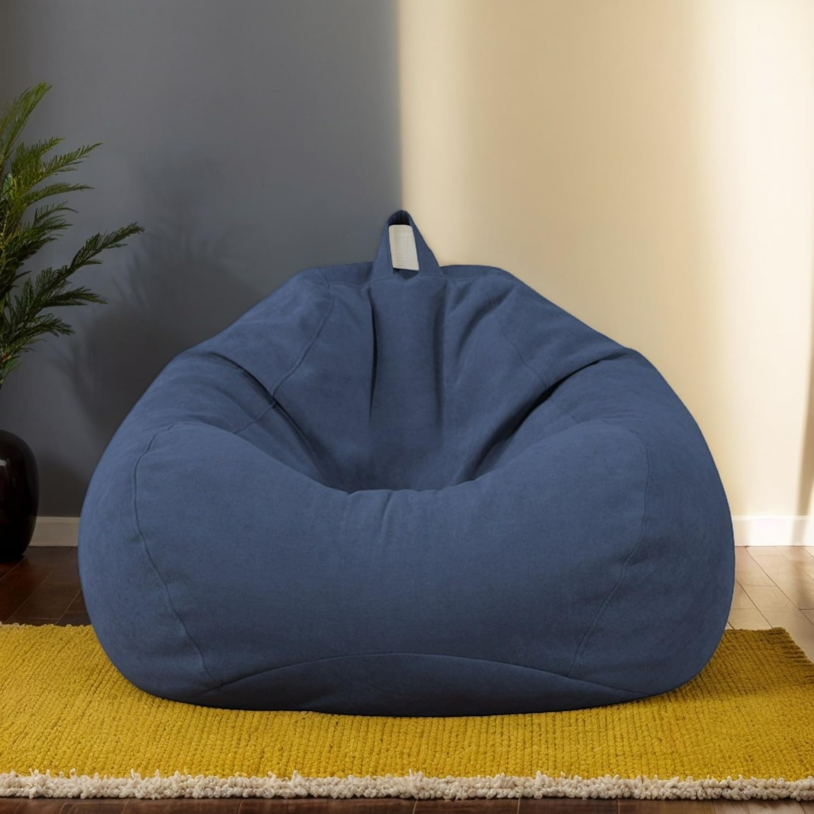RICPYOIU Large Round Linen Pink Bean Bag Covers without Filling Washable Lazy Sofa Bed Cover for Adults Soft And Comfortable Living Room Bedroom Furniture Cover,I,70 * 80cm — image 1