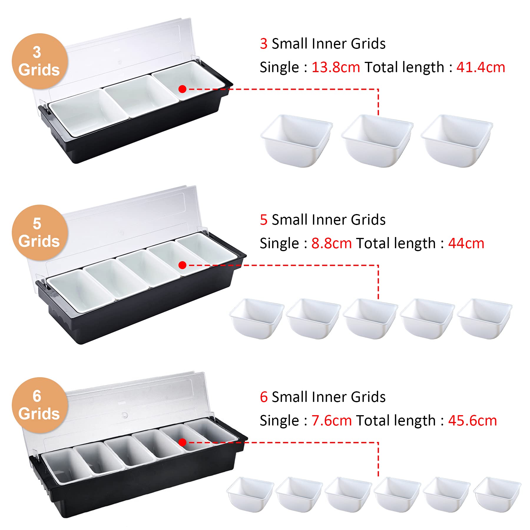 Vassoio Portavivande Da Banco Con 6 Padelle In Acciaio Inox Per Buffet E Catering – Contenitore Per Cibi Caldi E Freddi Con Ghiaccio O Acqua Calda, 53x33x33 Cm, Capacità 1,7L Per Padella - 4