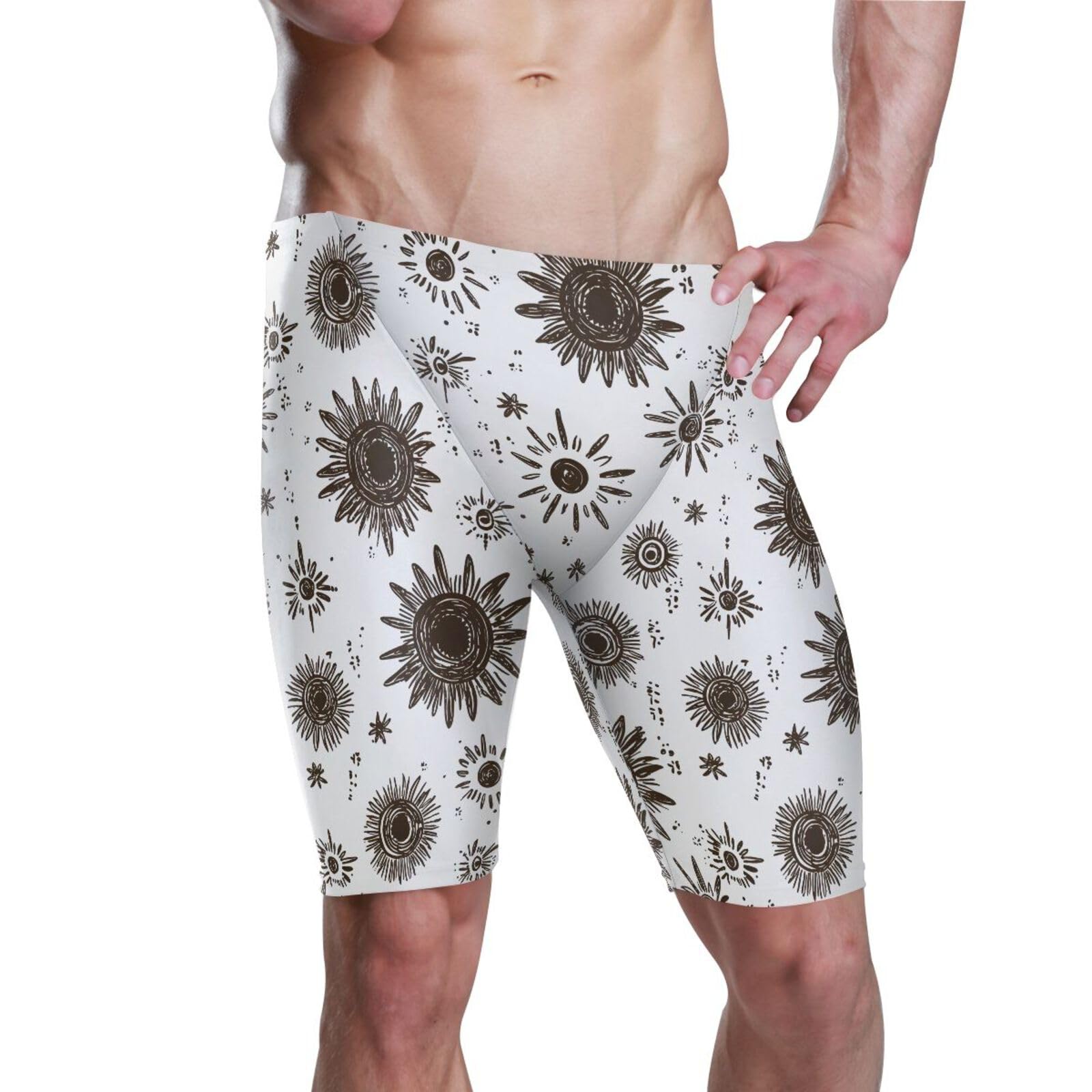 Mens Swim Shorts Trunks Swimsuit Mandala Moon Sun Men's Athletic Swimwear Jammers XL 202b8428