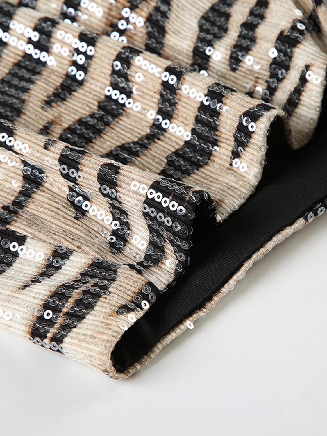 KIRJAUDU Women's Leopard Print Sequin Shorts Low Rise Sexy Rave Club Party Hot Pants - Image 4