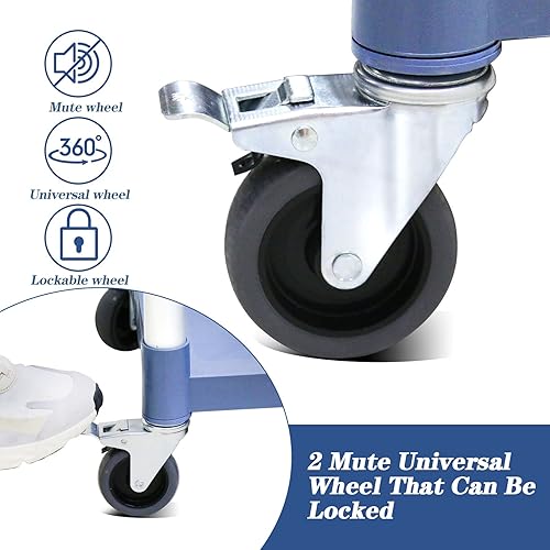 Miniatura 7 de AQNIEGEP Carrito utilitario con ruedas, carrito de cocina de alimentos resistente de 510 libras y carrito de servicio rodante para restaurante,