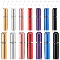 Vista 11 de Boao 14 piezas de atomizador de perfume de viaje, mini botella de perfume recargable en aerosol portátil con 10 piezas de bomba de recambio