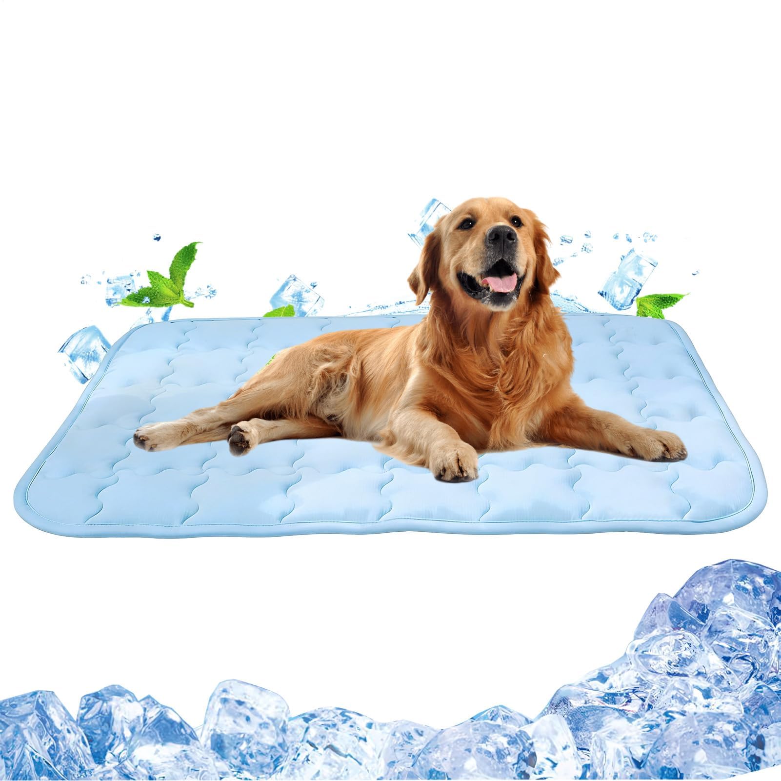 Alfombrilla de refrigeración para perros, diseño transpirable y lavable para verano, ideal para uso en interiores y exteriores, cama de refrigeración grande para perros y gatos, perfecta para el hogar