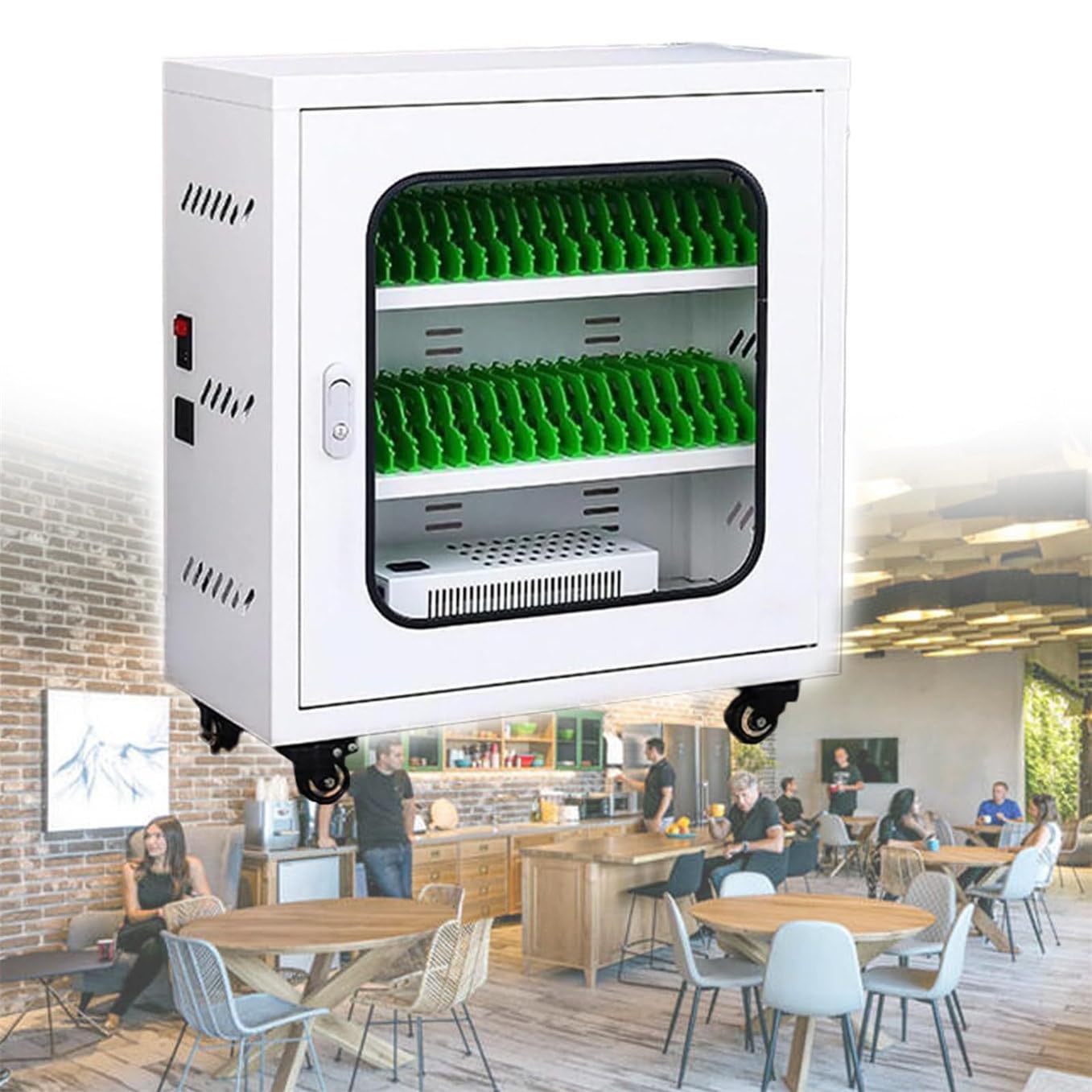 GTHTUHFD Phone Storage Cabinet Charging Mobile Phone Cabinet, Cell Phone Storage Cabinet Charging Station, Usb Rechargeable Cellphone Locker, For Company Conference,12Slots,40slots