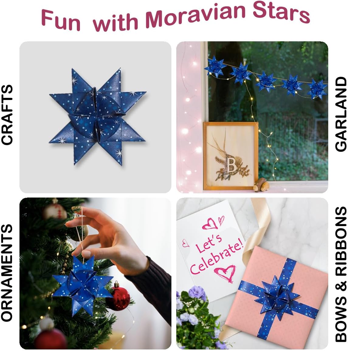 Night Sky Patterned Paper Strips for Weaving Projects. Paper Strips for Moravian Stars, German Stars and Froebel Stars. 50 Strips per Pack (1/2 x 20 inch) image 4