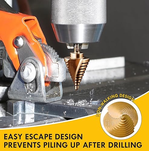 Miniatura 4 de M35 - Juego de brocas escalonadas de cobalto con punzón central automático, de 18 a 1-38 pulgadas, 6 brocas escalonadas para acero inoxidable,