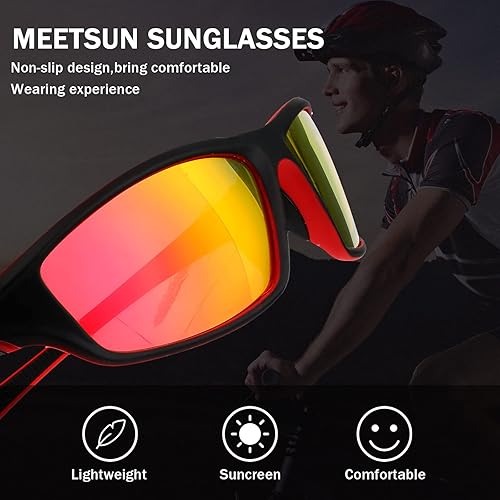 Miniatura 80 de TOODOO 4 Pairs Men Polarized Sunglasses with UV Protection Driving Glasses Sports for Sport Outdoor Activities