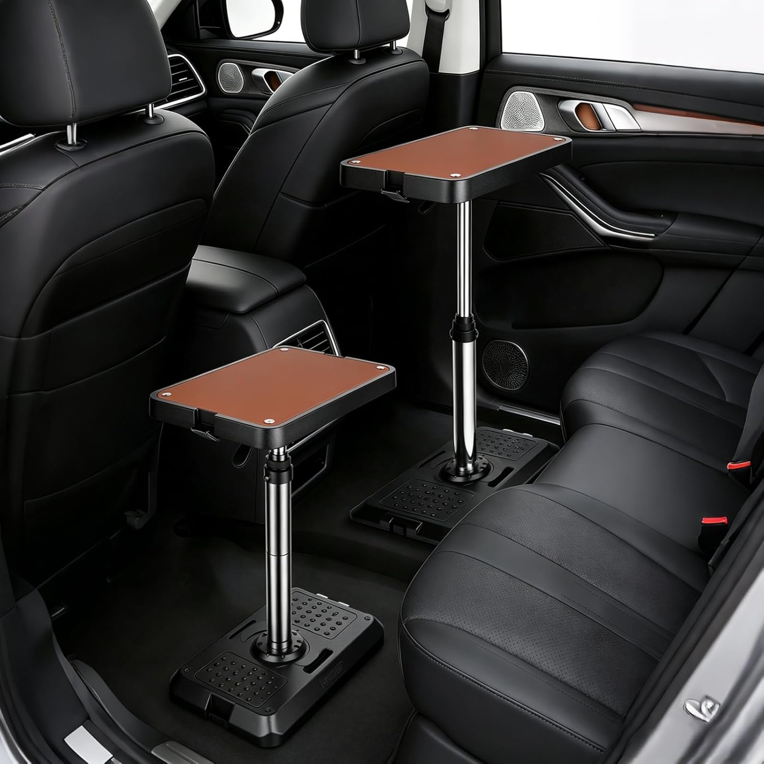 Car Seat Tray Table - Height Adjustable Laptop Desk & Eating Tray for Vehicles | Universal Multi-Function Travel Workstation for Front & Back Seats | Road Trip Essential for SUV, Truck, & RV (Mini)