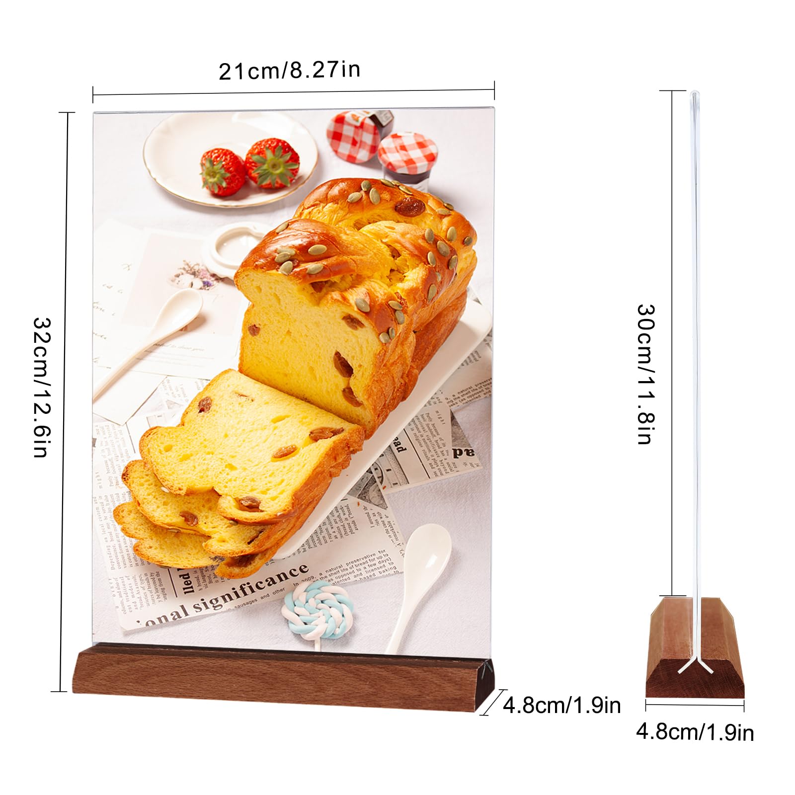 Portamenu Da Tavolo In Acrilico E Legno Per Ristoranti E Uffici | Set Da 5 Con Doppio Uso Tipo T E L - Foto 2