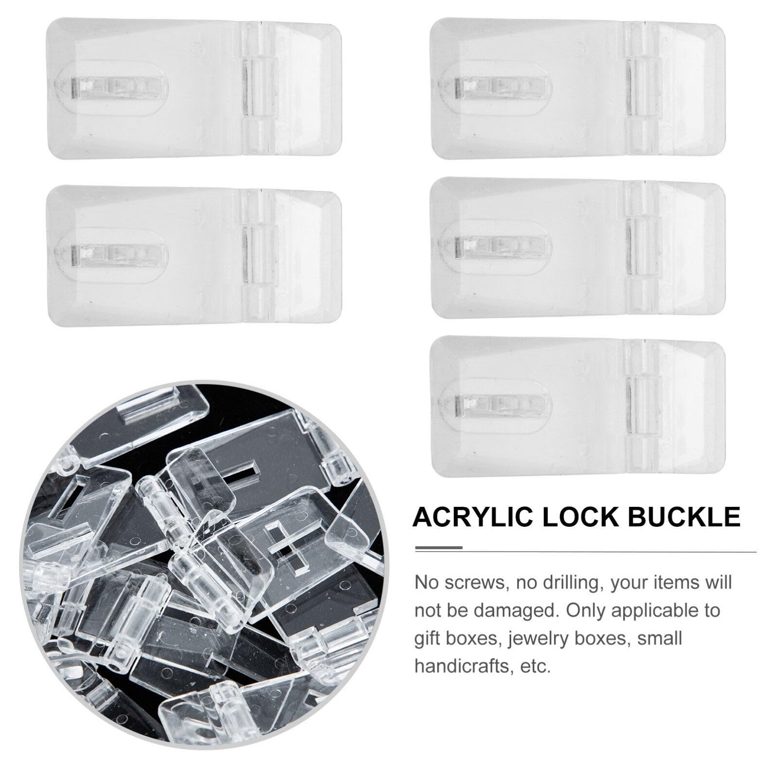 20 Sets Transparent Lock Clear Acrylic Lock Hasp Luggage Latch Buckle Suitcase Latch Buckle Suitcase Acrylic Hinge