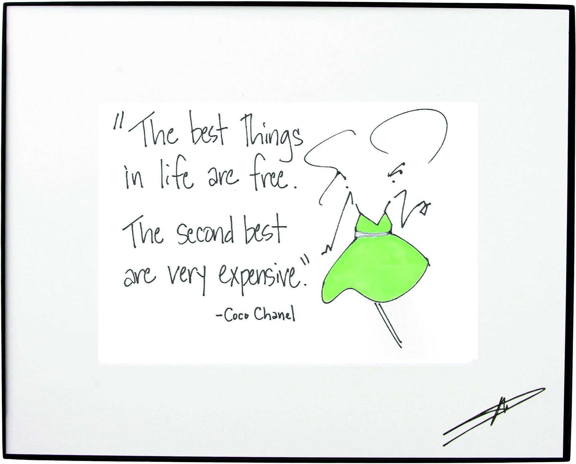 Mary Phillips 8 x 10 Framed Art - "The Best Things In Life Are Free. The Second Best Are Expensive." - Coco Chanel