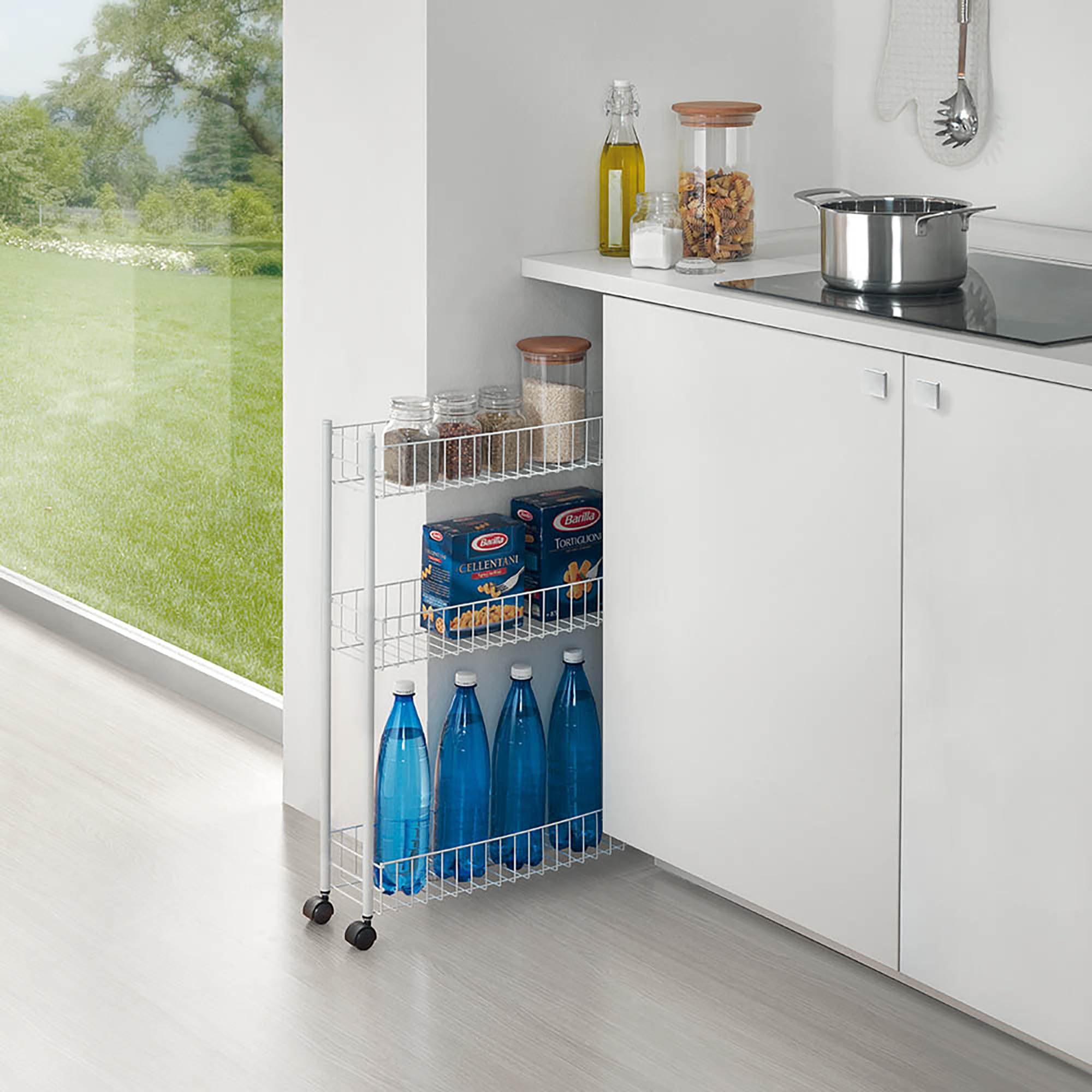 Carrello Multiuso Metaltex Fino - Bianco, 16x60x72 Cm, Per Casa E Ufficio - Foto 9