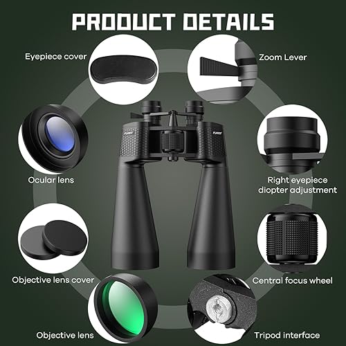 Vista 2 de Prismáticos de 15 a 35 x 70 para adultos de alta potencia, zoom HD de 35x para observación de estrellas y observación de aves, binoculares