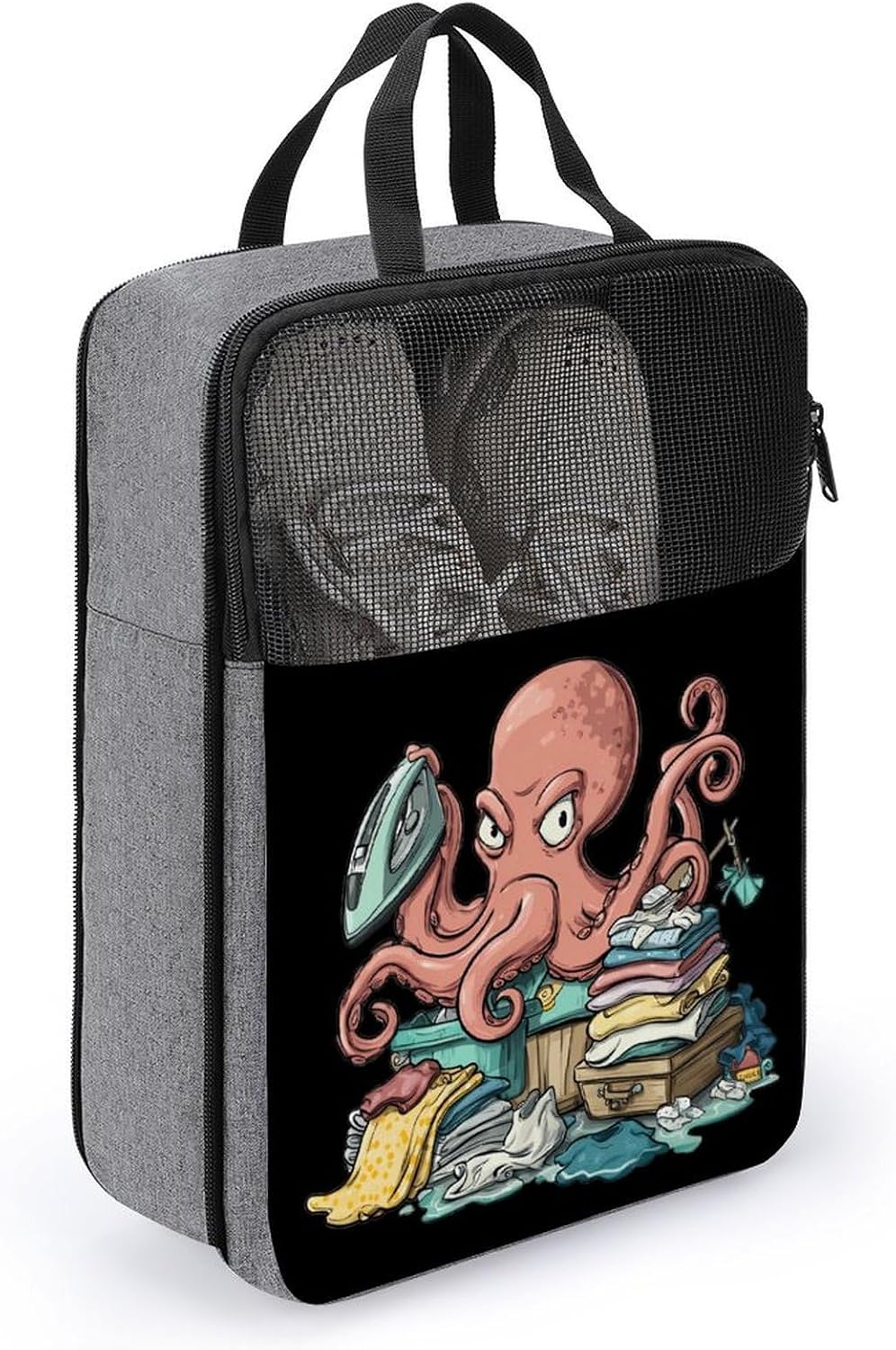 Octopus Ironing Multitasking Large Shoe Bags for Packing with Clear Window Storage Bag for Men Women Travel