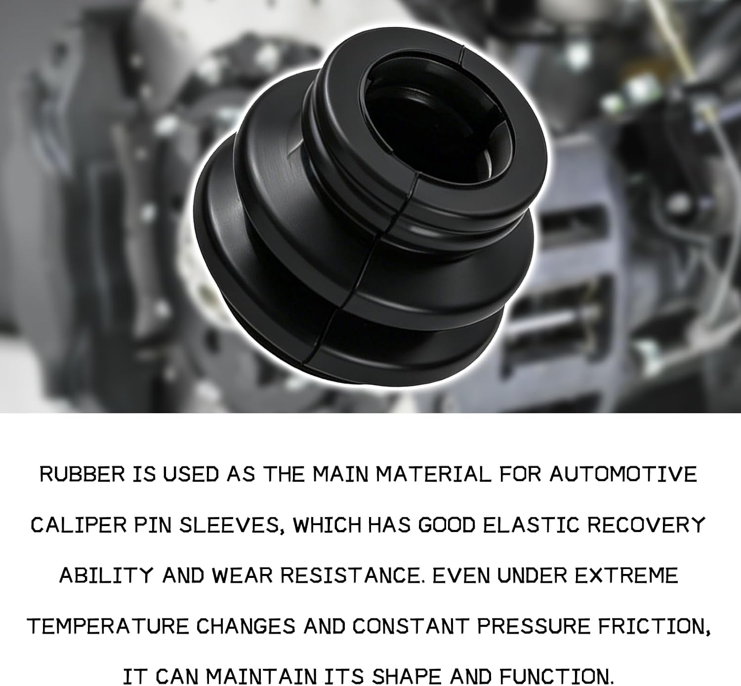 4PCS Brake Caliper Pins Bushing Kit, Rubber Calipers Slide Pins Bushing with O-ring Compatible with Toyota Cadillac Jeep Lexus, Dustproof Brake Caliper Pin Boot Car Accessories (Black)