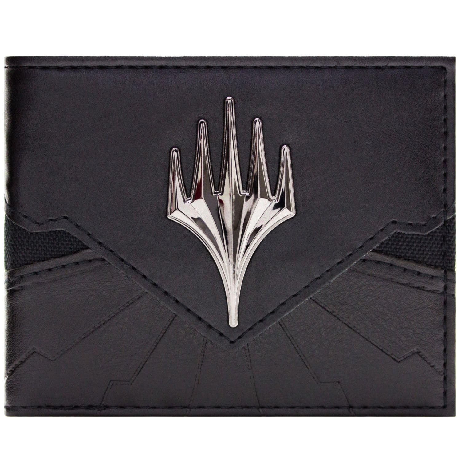 PocketMerch DeckMaster The Five Colors of Magic Gathering Metallic Emblem Wallet Bi-Fold ID & Card Holder, Black