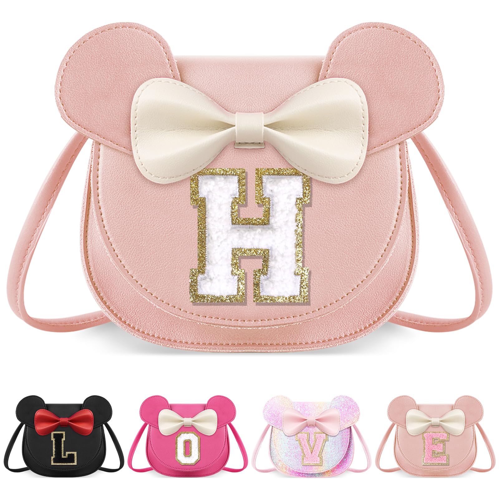 Little Girl Toddler Purse - Cute Mouse Ear Bow Crossbody Bag for 2-8 Year Olds - Birthday Gift