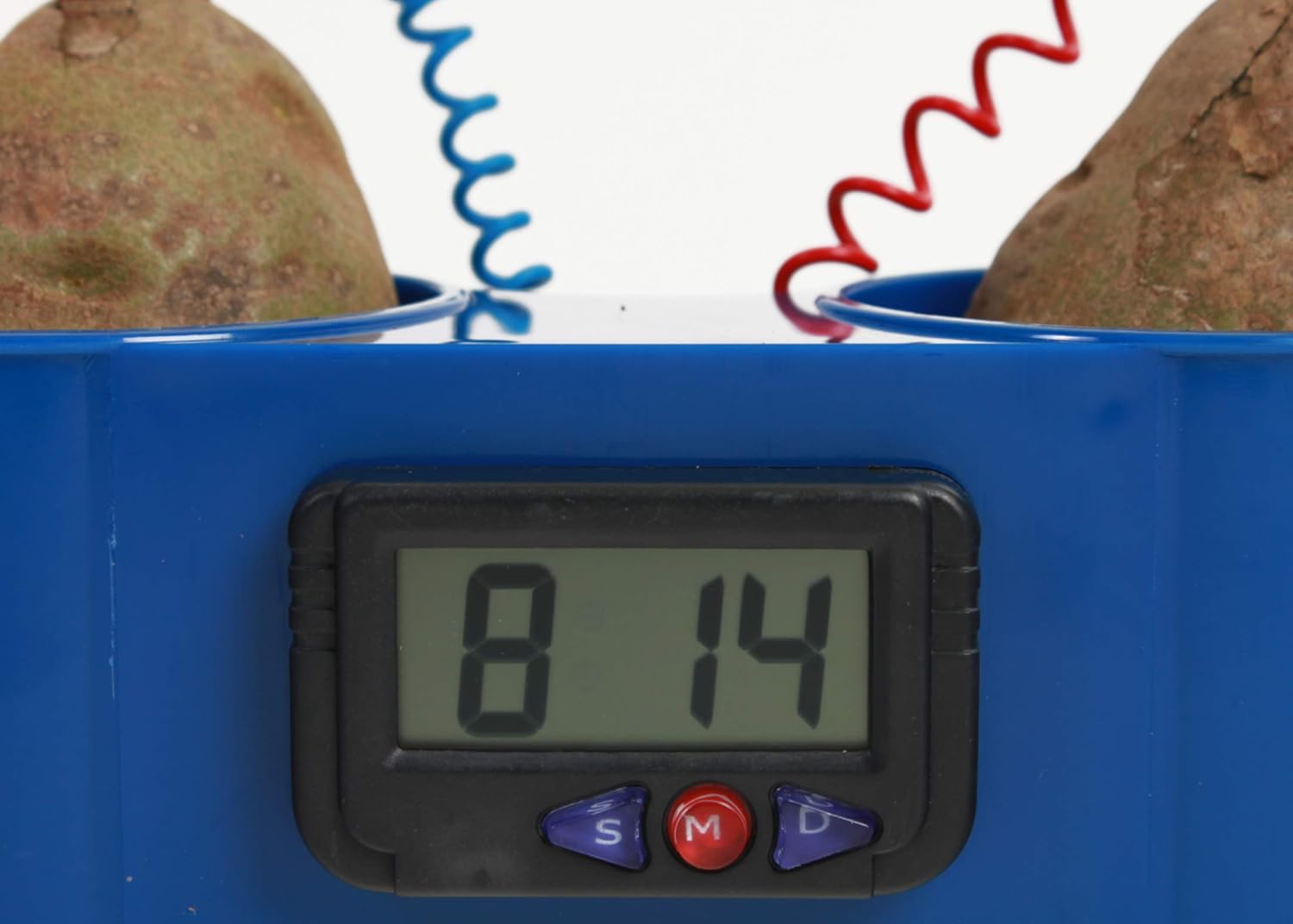 American Educational Blue Plastic Two Potato Clock, 8-1/2" Length x 3-1/2" Width x 2-3/4" Height