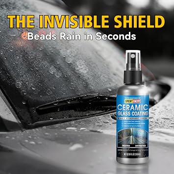 XPERTCHEMY Ceramic Rain Repellant Windshield, Glass Coating Spray, Hydrophobic Protective Formula, Advanced Rain Windshield Water Repellent for Cars, Mirrors and Other Glass Surfaces
