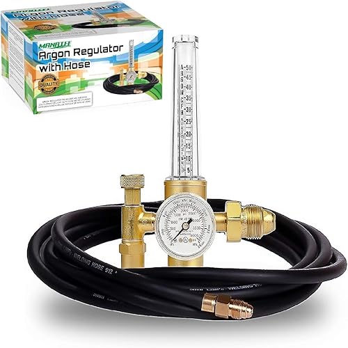 Regulador de argón Soldador TIG Soldadura MIG Caudalímetro de CO2 10 a 60 CFH - Medidor de presión de 0 a 4000 psi Conexión de entrada CGA580