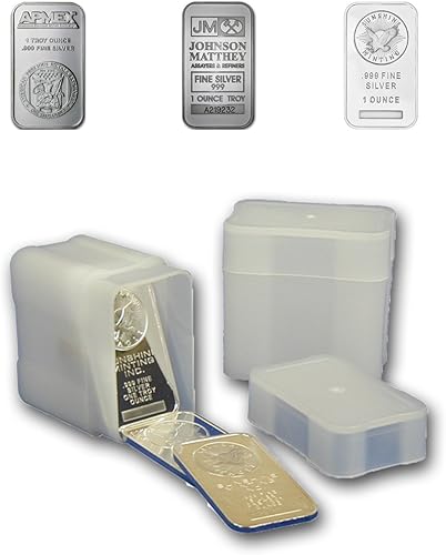 CoinSafe - Tubo de barra de plata para 20 barras de plata de 1 oz lote de 5 CoinSafe - Tubo de barra de plata para 20 barras de plata de 1 oz lote de 5