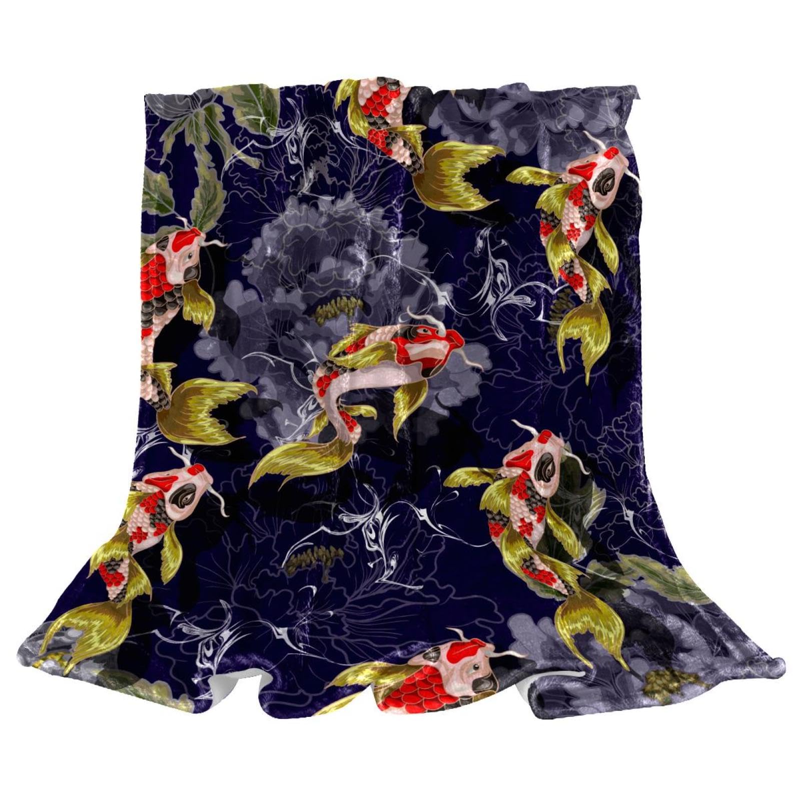 Couverture polaire poisson floral au fini velours pour sublimer l'ambiance de vos lits