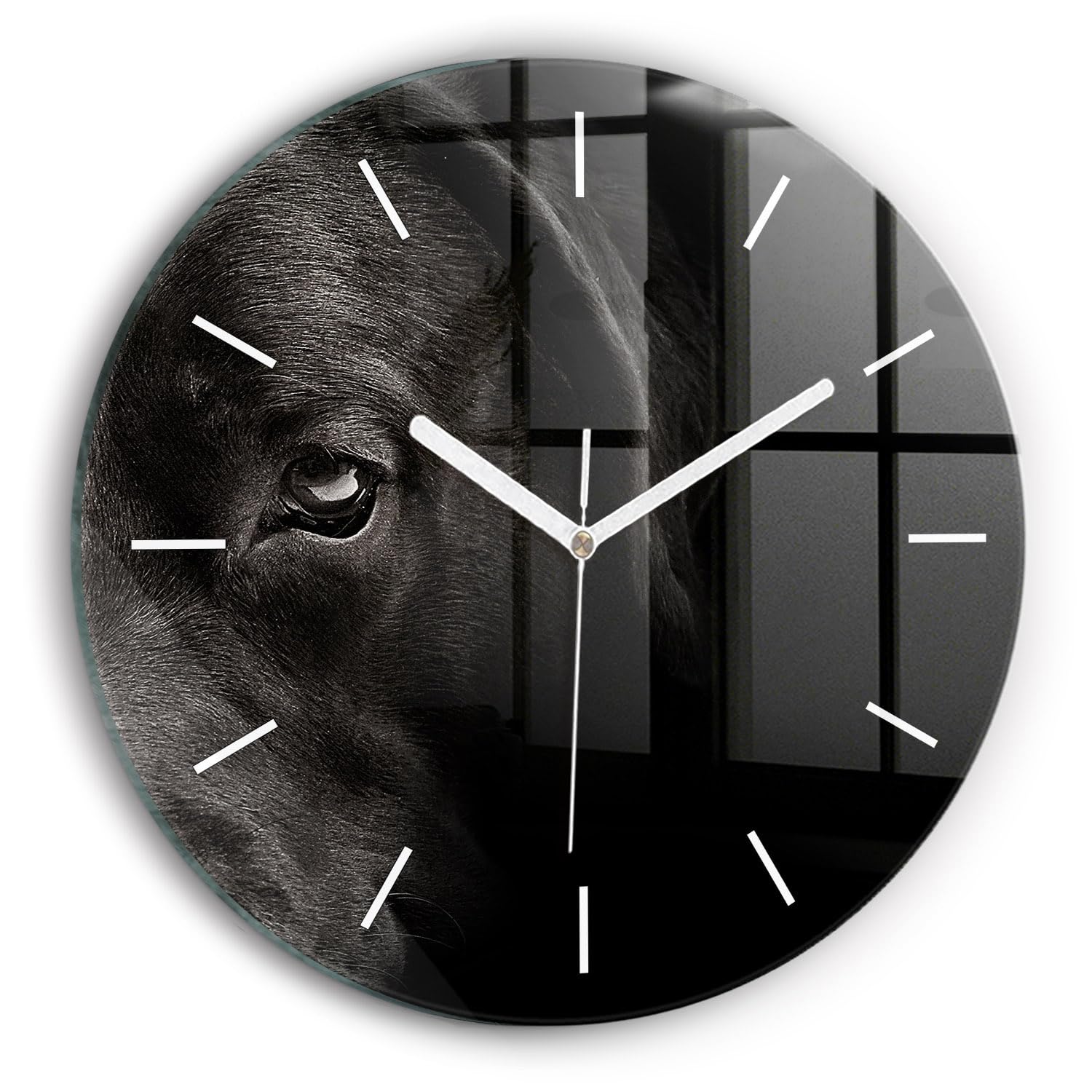 Horloge en verre Wallfluent animaux écossais pour chambre