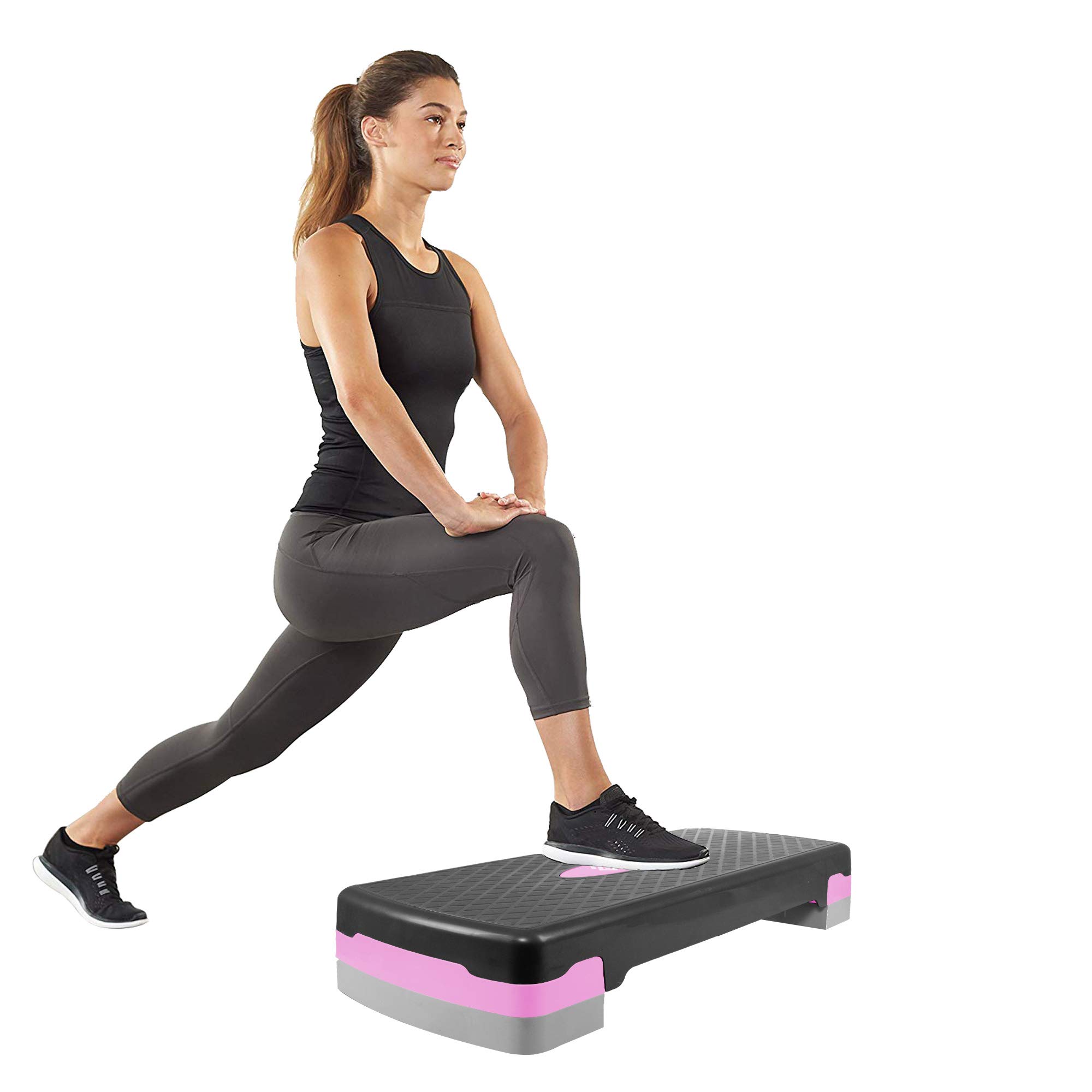 SPRINGOS Step Fitness Casa Stepper 68 x 28,5 cm, 2 Altezze Regolabili, Superficie Antiscivolo, Capacità Massima 350 kg – Ideale per Allenamenti Cardio e Muscolari