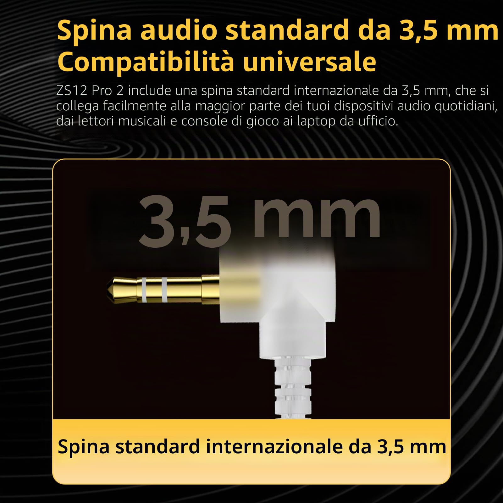 KZ ZS12 PRO 2 - Auricolari in-ear ZS12 PRO 2, 5BA+1DD 6 driver ibridi, auricolari da gaming con cavo, IEM HiFi con suono chiaro e bassi immersivi per gaming, musicisti, cantanti e audiofili (nero con