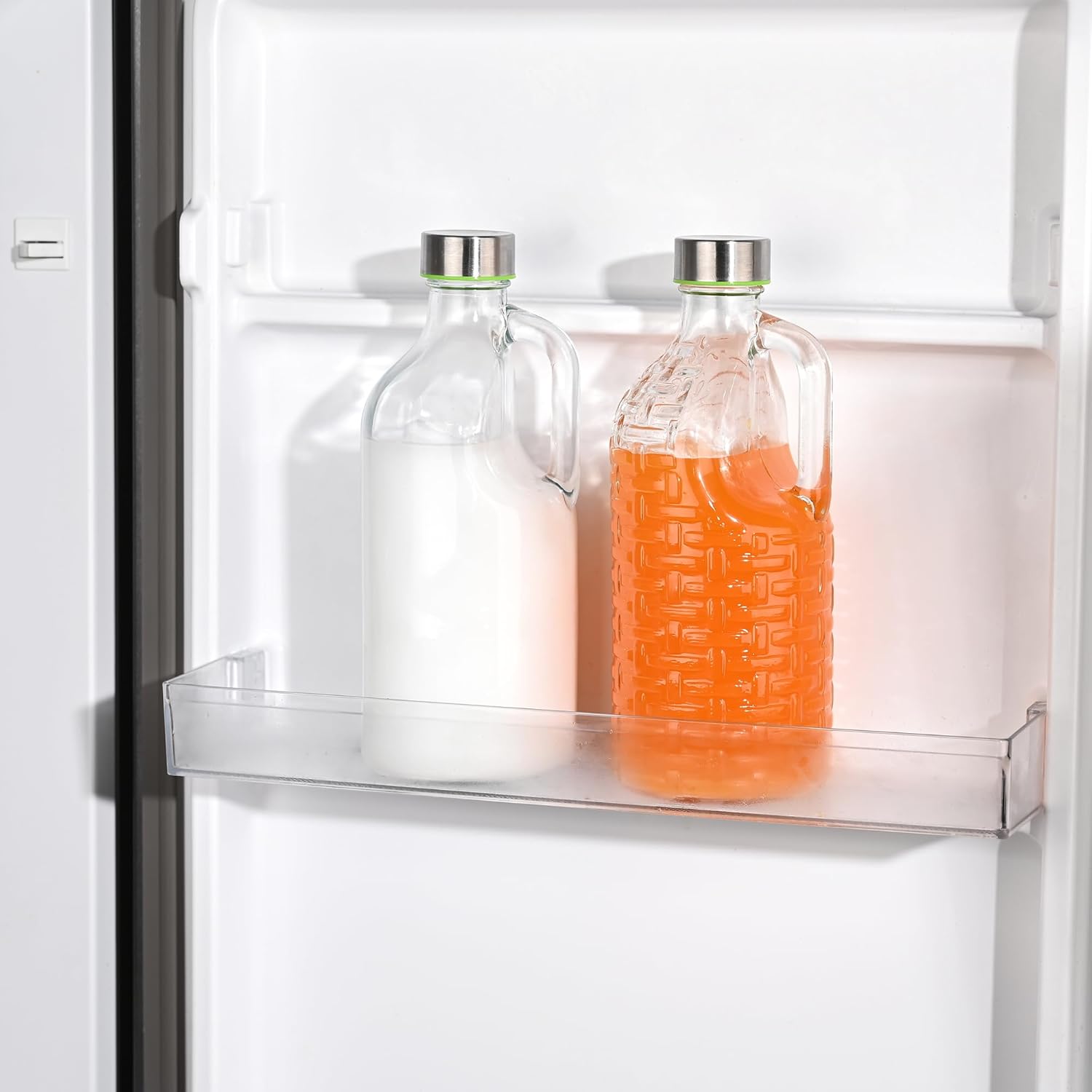 Fox Run Glass Bottle and Lid Set, Set of 2 Glass Pitchers with Stainless Steel Lids, 39 oz/1.15 Liter Capacity Each - Image 2