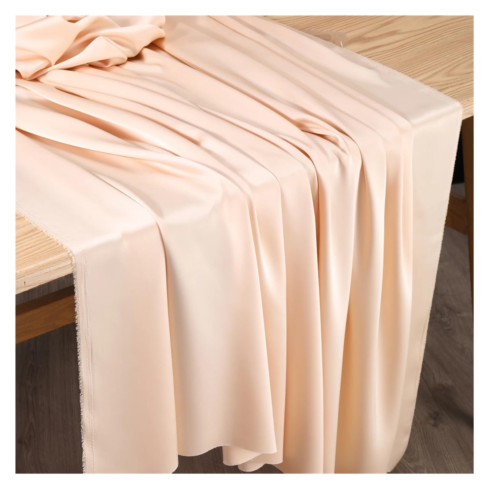 Satin Fabric Double Faced Acetate Satin Fabric Luxury Silk Like Bridal Wedding Dress Cheongsam Evening Gown for Craft(Champagne)