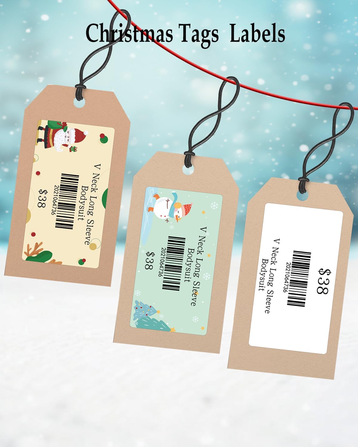 Phomemo M110 Lables, for Phomemo M110/M100/M250/M220/M108/M120 Label Maker with Festival Atmosphere Image, 1.57"*2.95"(40 x 75mm), Self Adhesive Festival Thermal Sticker Labels,3Roll - Image 7