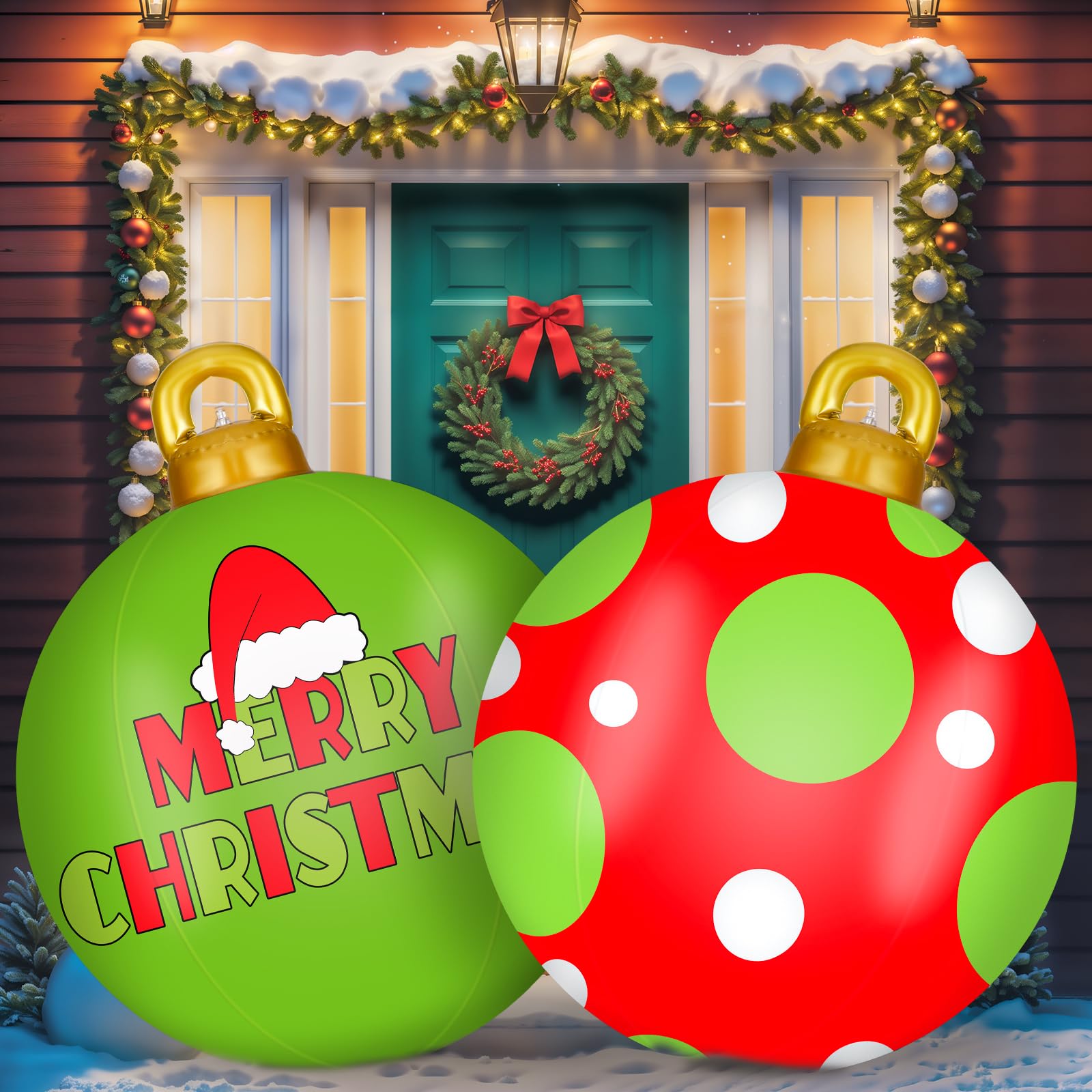 Boules de Noël gonflables géantes pour décorer facilement un grand jardin