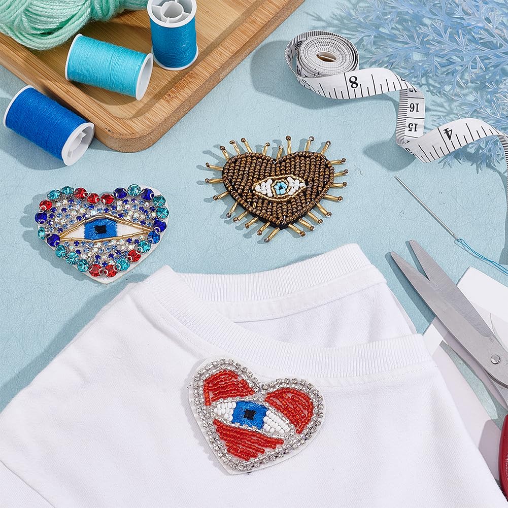 Apliques De Diamante De Imitación Para Coser - Ojo, Corazón, Estrella, Con Cuentas Y Lentejuelas, Manualidades DIY