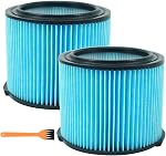 2 Pack VF3500 Filter for Ridgid Shop Vacuum 3-4.5 Gallon, Hepa Filters for Ridgid Wet/Dry Vaccum + 1 Cleaning Brush (2 Pack)