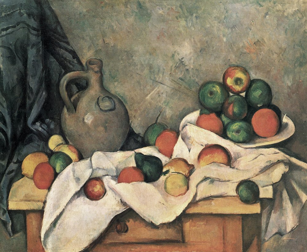 Paul Cezanne Still Life Fruit extra large semi gloss black frame art