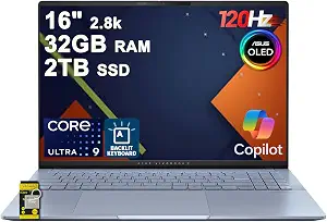 ASUS Vivobook S16 AI Laptop 16" 2.8K OLED 120Hz, 32GB RAM, 2TB SSD, Windows 11, Creator & Business