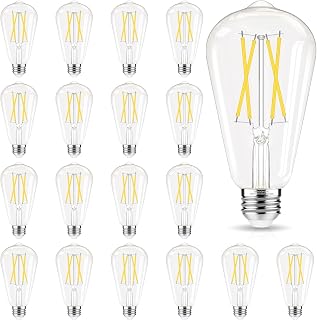 LED Edison Bulbs 60 watt Equivalent Dimmable, E26 Bulb Cool White 4000K