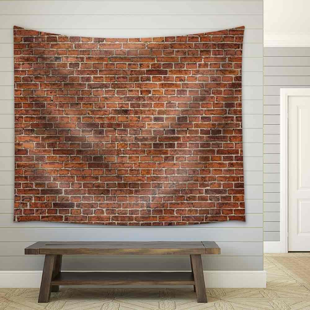wall26 - Grunge Red Brick Wall Background with Copy Space - Fabric Wall Tapestry Home Decor - 68x80 inches