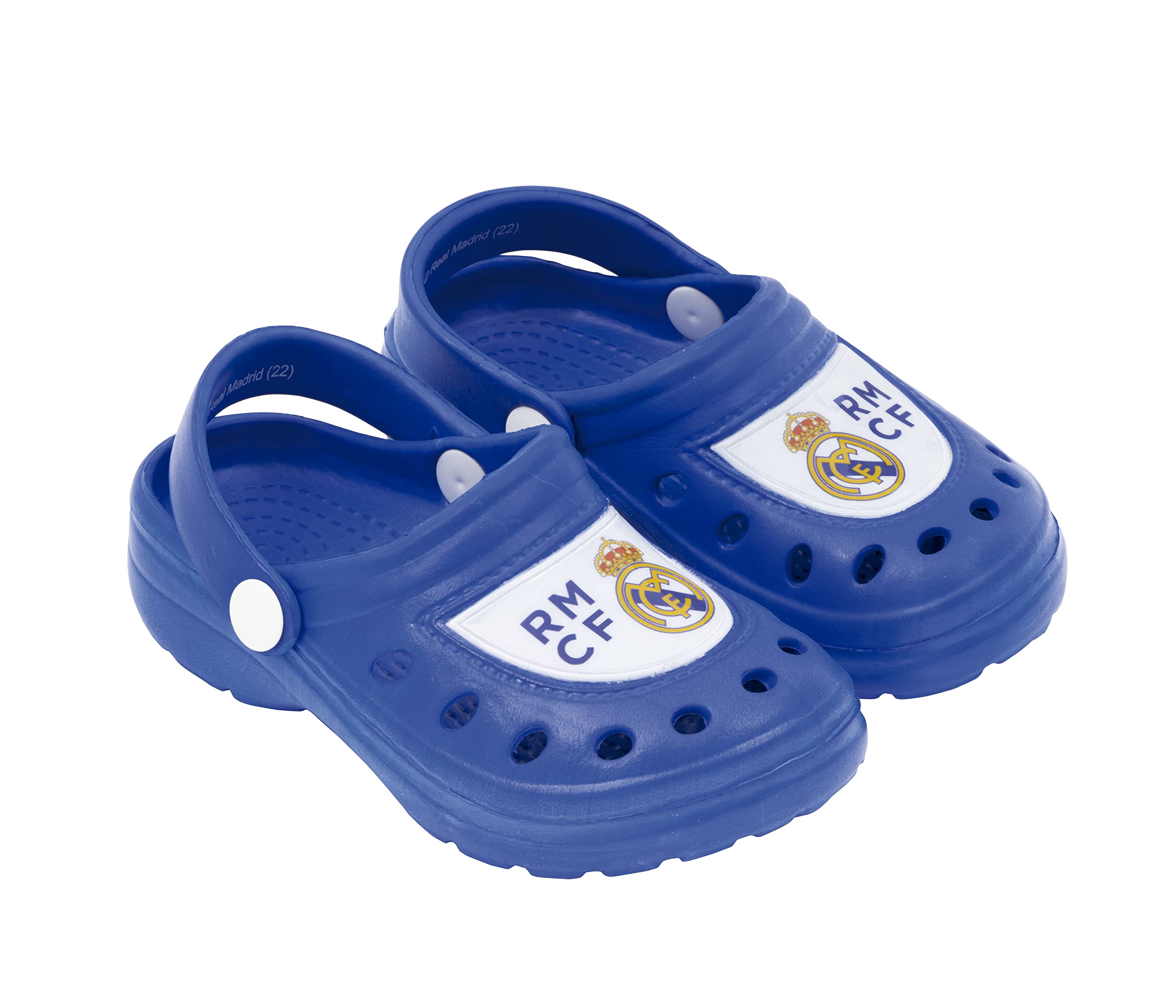 CF Real Madrid Zuecos para Niños, Sandalias Clásicas y Ligeras, Diseño Club de Futbol Real Madrid, Sandalias Verano, Regalo Niños, Tallas EU 22 a 33