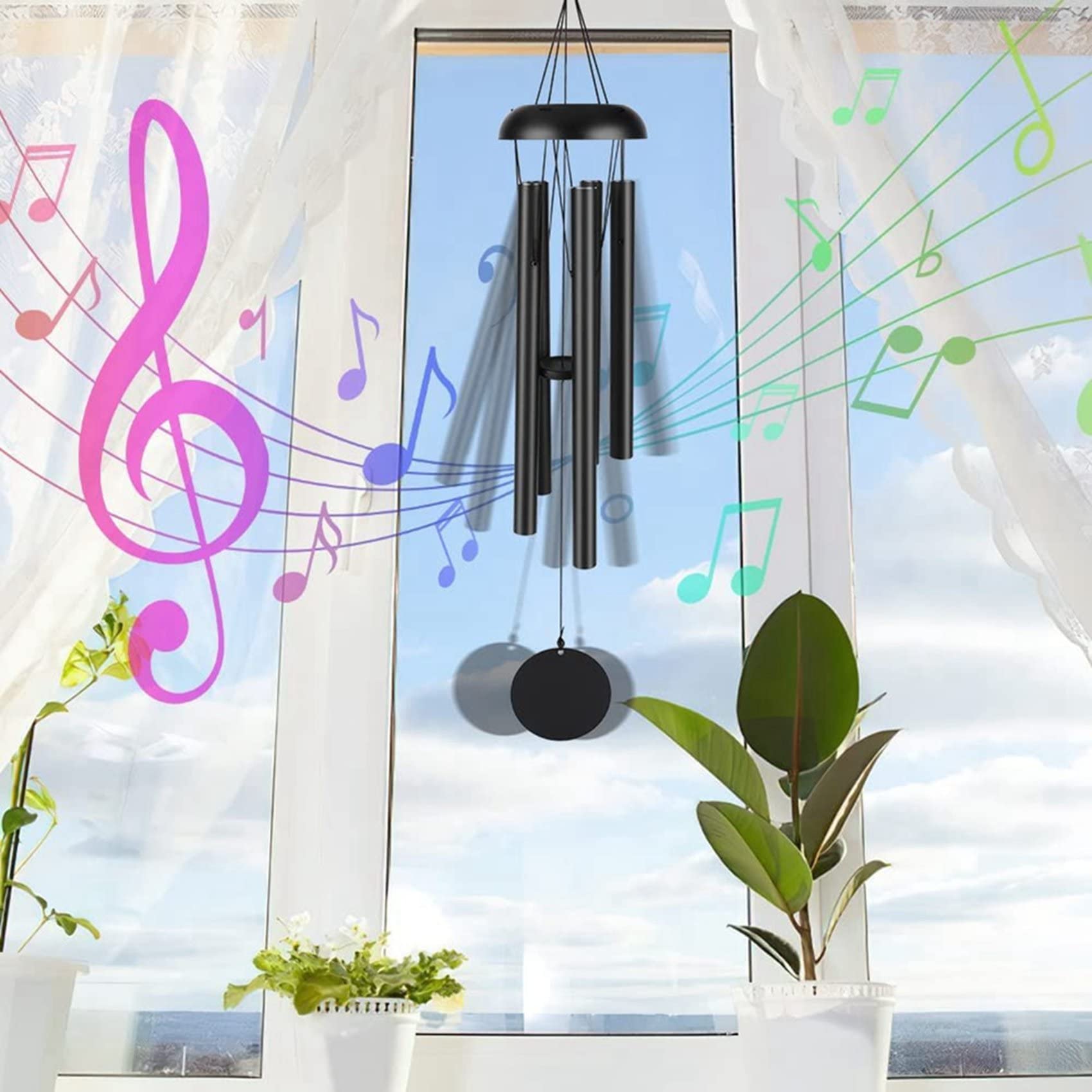 VENOAL 2 scacciapensieri retrò in metallo con tubo di alluminio musicale, decorazioni per la stanza dei bambini