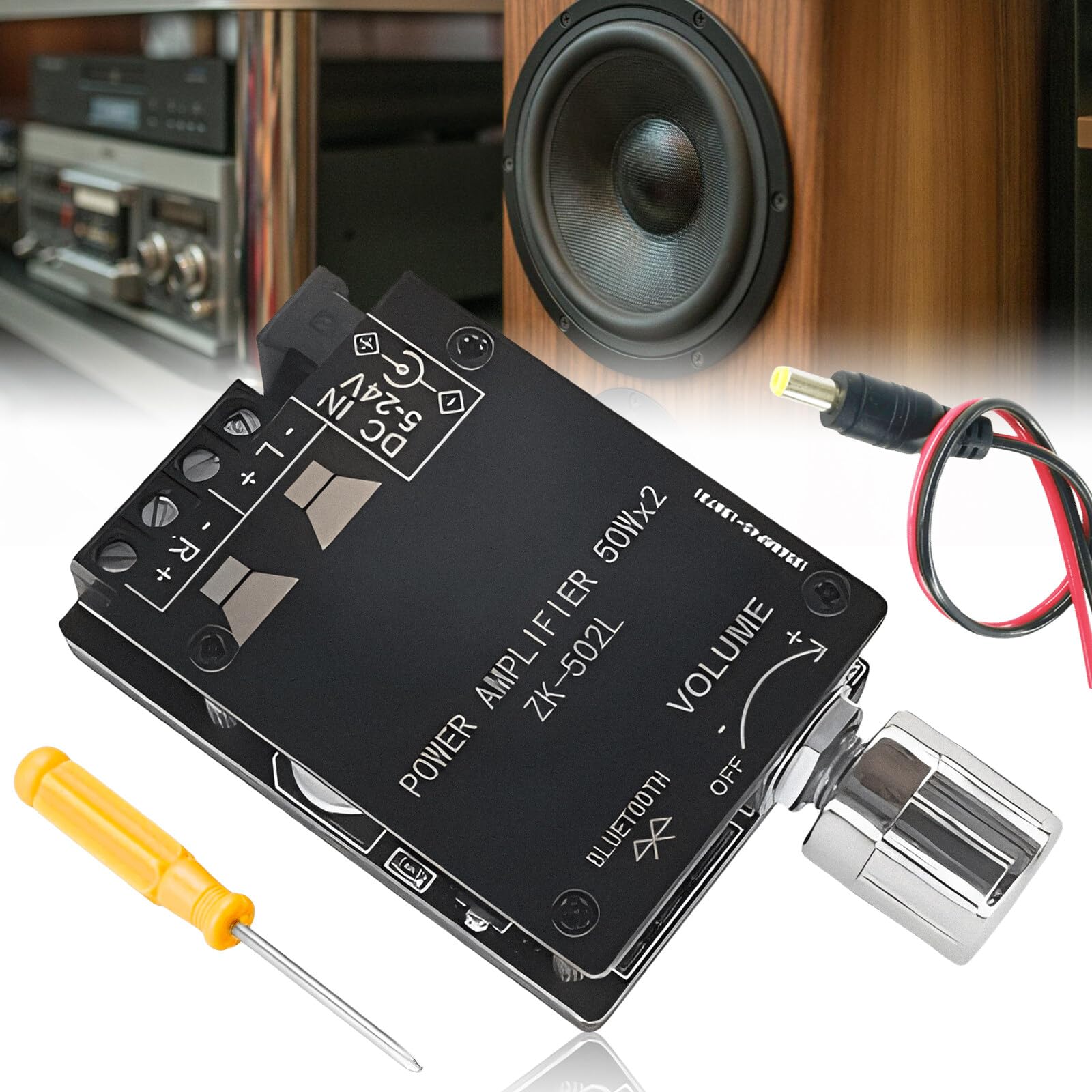 Leikurvo Amplificatore Bluetooth scheda HiFi Stereo, 2.0 Audio Amplifier Board 2x50W Bluetooth Amplificatore Modulo HiFi Stereo, Mini Amplificatore Digitale Scheda