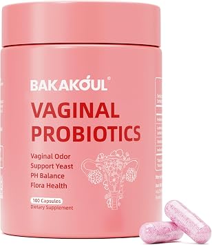 BAKAKOUL Vaginal Probiotic with Prebiotics & Lactobacillus Probiotic Blend pH Balance for Women,Vaginal Health Supplement,Reduce Vaginal Odor & Vaginal Flora,100 Count Pack of 1