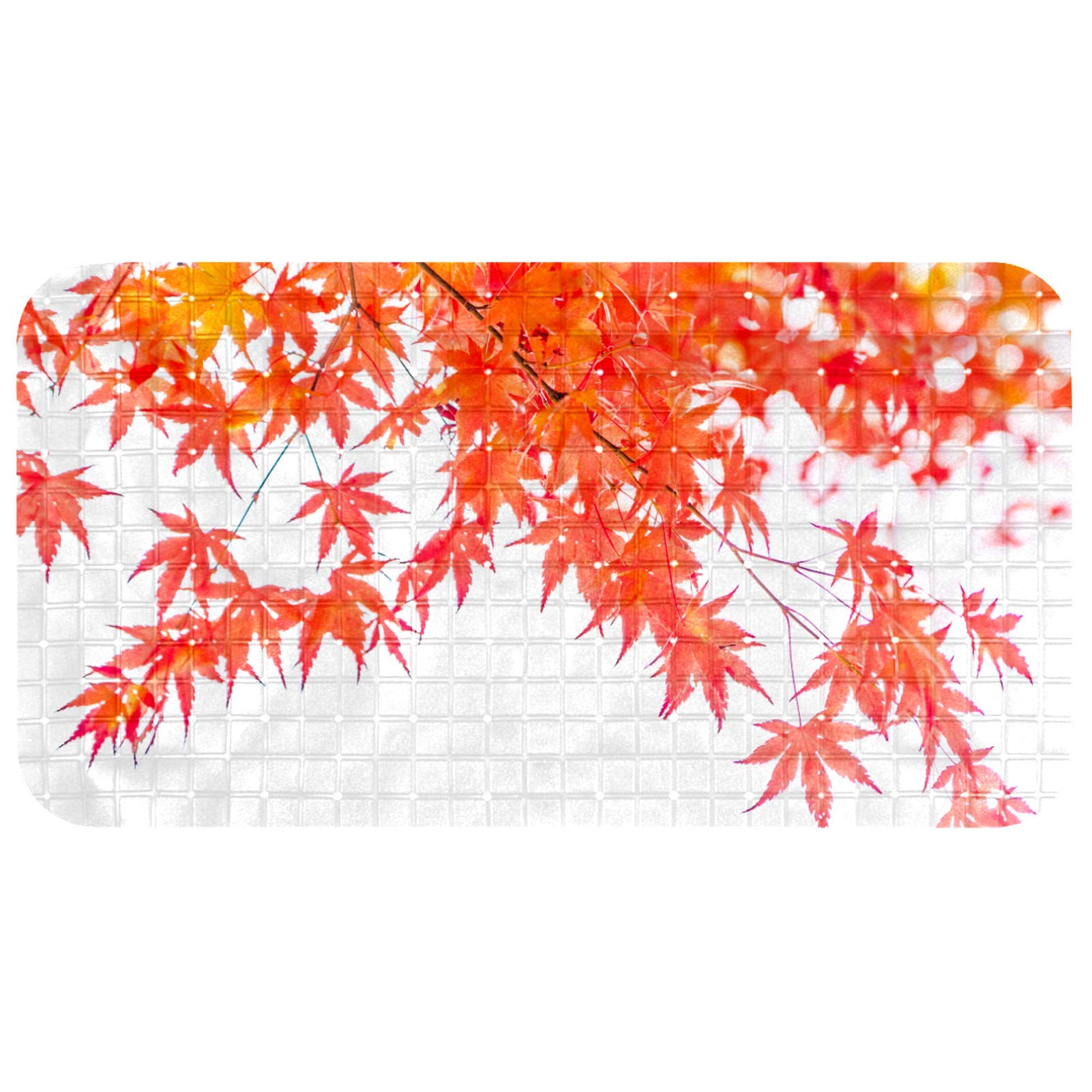 Tapis de bain pour enfants évitant les glissades, ventouses rouge érable